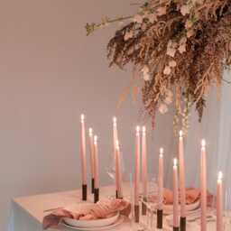 Beeswax Taper Candles Pure Candles, Pink Spring Decor, Easter Table Handmade in Usa - thumbnail 4