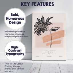Boho Floral Line Drawing Inspirational Botanical Artwork Canvas Wall Art Print Decor Picture Ready To Hang - thumbnail 2