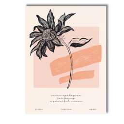 Boho Floral Line Drawing Inspirational Botanical Artwork Canvas Wall Art Print Decor Picture Ready To Hang - thumbnail 1