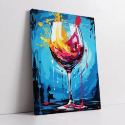 Wine Glass Drink Abstract Oil Painting Dripping Wall Art, Framed Canvas Poster Print, Home Kitchen Office Room Decor, Gift Idea For Her - thumbnail 2