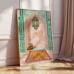 Islamic Prayer Room Poster, Muslim Gift Wall Art, Architecture Print, Middle Eastern Decor, Mosque Art Prints - thumbnail 3