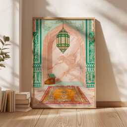 Islamic Prayer Room Poster, Muslim Gift Wall Art, Architecture Print, Middle Eastern Decor, Mosque Art Prints - thumbnail 2