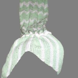 Crochet Mermaid Tail Afghan, Mint Chevron Blanket, Adult, Child, Toddler - thumbnail 3