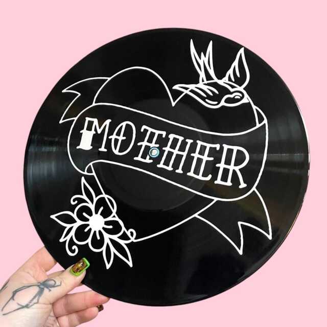 Tattoo Mum, Mother, Traditional , Emo Record Wall Art, Gothic, Music, Gift, Vinyl, Style, Retro Decor, Artist - image 1