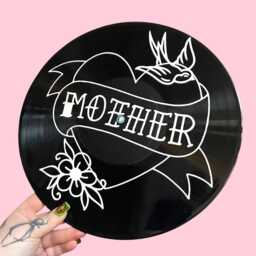 Tattoo Mum, Mother, Traditional , Emo Record Wall Art, Gothic, Music, Gift, Vinyl, Style, Retro Decor, Artist - thumbnail 1