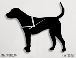 English Foxhound Dog - Wall Clock Silhouette - thumbnail 1