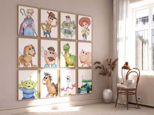 Toy-Inspired Nursery Prints - Set Of 12, Playroom Wall Art, Printed Or Framed - image 1