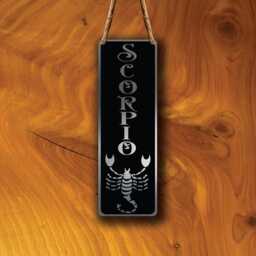 Scorpio Zodiac Sign Wall Art Brushed Silver Hanging Plaque - thumbnail 2