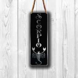 Scorpio Zodiac Sign Wall Art Brushed Silver Hanging Plaque - thumbnail 1
