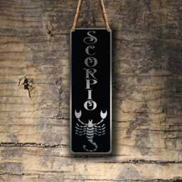 Scorpio Zodiac Sign Wall Art Brushed Silver Hanging Plaque - thumbnail 3