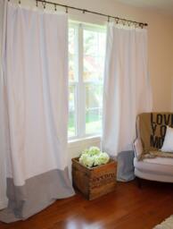 Custom Color Block Curtains Modern Nautical Home Decor - thumbnail 1