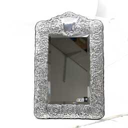 Classic Mirror Victorian Style 925 Sterling Silver English Hallmarks With Blue Velvet Back By Jewelaridesigns - thumbnail 1