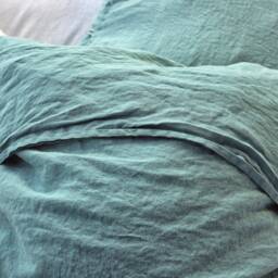 Linen Pillowcase Set Blue Turquoise Envelope Pillow Covers - thumbnail 3
