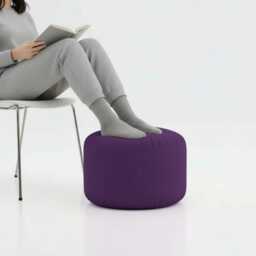 Pouffe Footstools Purple Bean Bag Ottoman Style Round Polyester Footstool Pouf - Water Resistant - thumbnail 2