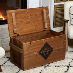 Coffee Table Chest Wooden Box Vintage Shabby Chic - thumbnail 4