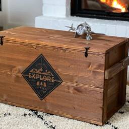 Coffee Table Chest Wooden Box Vintage Shabby Chic - thumbnail 2