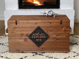 Coffee Table Chest Wooden Box Vintage Shabby Chic - thumbnail 1