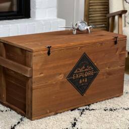 Coffee Table Chest Wooden Box Vintage Shabby Chic - thumbnail 3