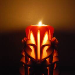 Carved Candle - Purple & Yellow Double Bow Cut Curl - thumbnail 3