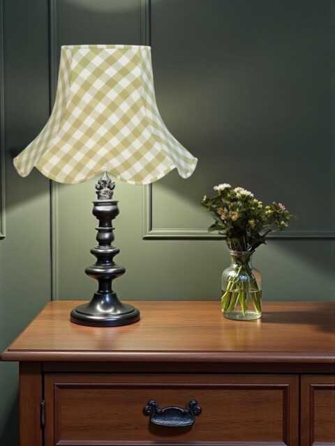 Pampas Green Gingham Check Lampshade Handmade For Table & Floor Standard Lamps Shades, Wall Light Fixtures, Ceiling Pendants - image 1
