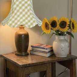 Pampas Green Gingham Check Lampshade Handmade For Table & Floor Standard Lamps Shades, Wall Light Fixtures, Ceiling Pendants - thumbnail 2