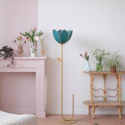 Simple Flower Floor Lamp & Lampshade - Jungle Green - thumbnail 3