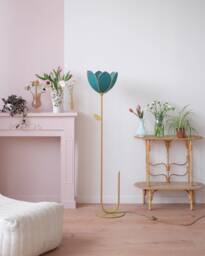 Simple Flower Floor Lamp & Lampshade - Jungle Green - thumbnail 1
