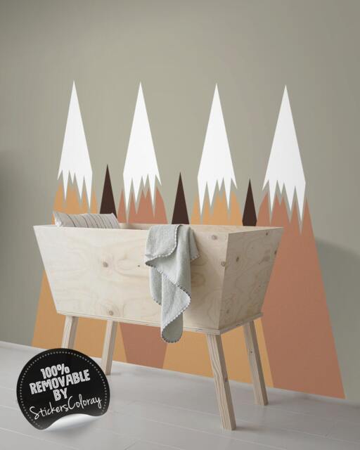 Mountains Wall Decal For Kids Room, Nursery, Removable Decor, Self Adhesive, Repositionable Sticker, Peel & Stick #49 - image 1