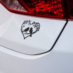 Love Birds Vinyl Decal Floral Heart, Romantic Wall Art - thumbnail 2