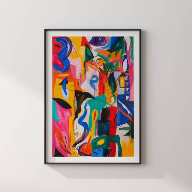 Vivid Whirlwind Abstract Painting Wall Art Print - Brazilian