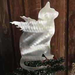 Kitty Kitty, Cat Angel Christmas Tree Topper, Holiday Decoration, Wreath Decor, Wall Art, Plant Stake Or Pet Memorial, Guardian