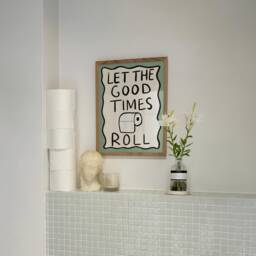 Let The Good Times Roll Unframed Print - Bathroom Poster Funny Decor Toilet Art Posters Pun - thumbnail 1