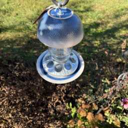 Hanging Bird Feeder Home Crafted Mason Jars Glassware, Stoneware & Pottery Delightful Feeder #1189 - thumbnail 3