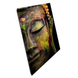Vibrant Buddha Canvas Wall Art Colorful Powder Print For Spiritual Home & Office Decor - thumbnail 1
