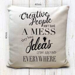 Inspirational Creative Artists Cushion Pillow Cover, Ideas Everywhere Vintage House Warming Gift, Home Decor 16 - thumbnail 3
