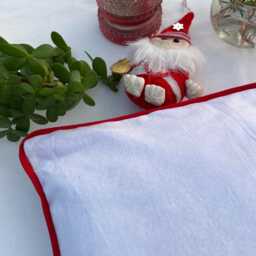 Handmade Santa Pillow Cover Block Printed Christmas Decor - thumbnail 4