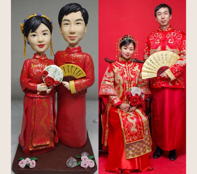 Custom Figurine, Sculpture, Wedding Cake Topper, Bride & Groom Topper - image 1