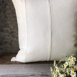 Set Of 2, 4 & 6 Stonewashed Linen Pillow Cases in Off White With Double Decorative Seam/Decorative Cushion Covers/Free Shipping - thumbnail 3