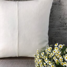 Set Of 2, 4 & 6 Stonewashed Linen Pillow Cases in Off White With Double Decorative Seam/Decorative Cushion Covers/Free Shipping - thumbnail 2