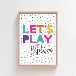 Set Of 2 Girls Nursery Prints, Rainbow Print, Playroom Wall Art, Play All Day, Decor, Sister - thumbnail 3