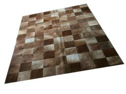 Cowhide Patchwork Rug. Camel Caramel Amazing Design 6Ft X 8Ft Squares 8 - thumbnail 1