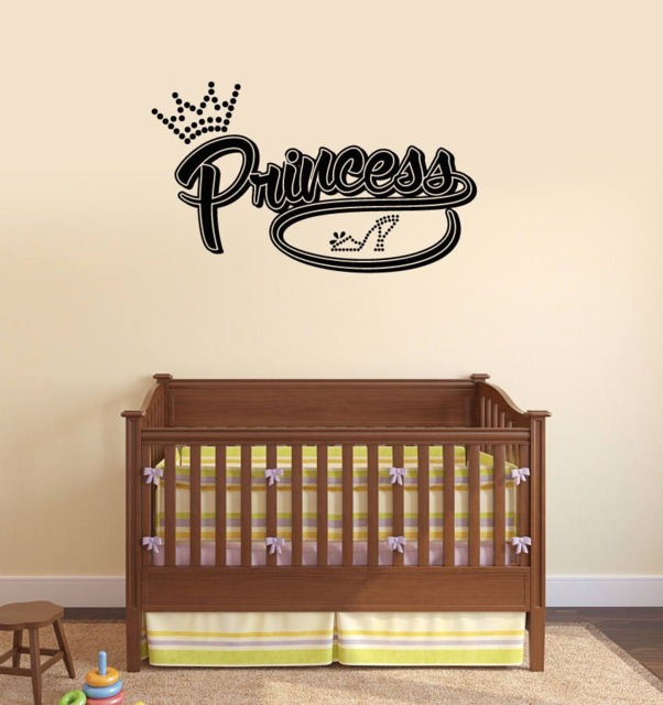 Princess Vinyl Wall Decal Baby Girl Room Nursery Lettering Stickers Mural - #2689Di - image 1
