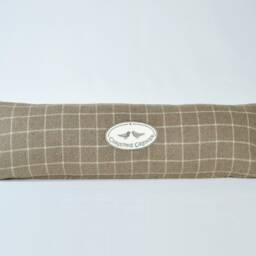 Mountain Chalet Pillow Nordic Winter Cabin, Taupe Plaid Cushion - 27x9 - thumbnail 3