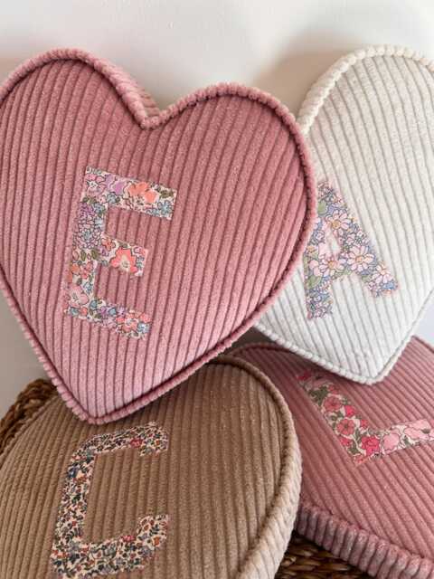 Personalised Letter Liberty London Fabric Heart Wall/Shelf Decor - image 1