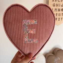 Personalised Letter Liberty London Fabric Heart Wall/Shelf Decor - thumbnail 2