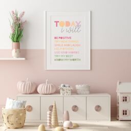 Girls Affirmation Print, Classroom Wall Art, Pastel Colours, Bedroom Prints, Decor, Playroom Prints - thumbnail 3