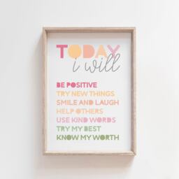 Girls Affirmation Print, Classroom Wall Art, Pastel Colours, Bedroom Prints, Decor, Playroom Prints - thumbnail 2