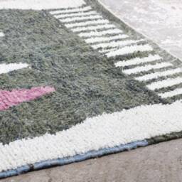 Custom Wool Moroccan Rug Geometric Berber Design - thumbnail 3