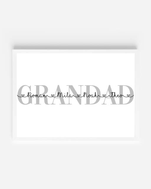 Personalised Grandad Print, Gift, Grandad's Team & Grandchildren, Christmas Keepsake - image 1