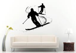Ski Skiing People Sport Trick Stunt Winter Wall Decal Vinyl Sticker Mural Room Decor L1062 - thumbnail 1